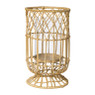 Theelichthouder bamboe - rotan - ø16x28 cm