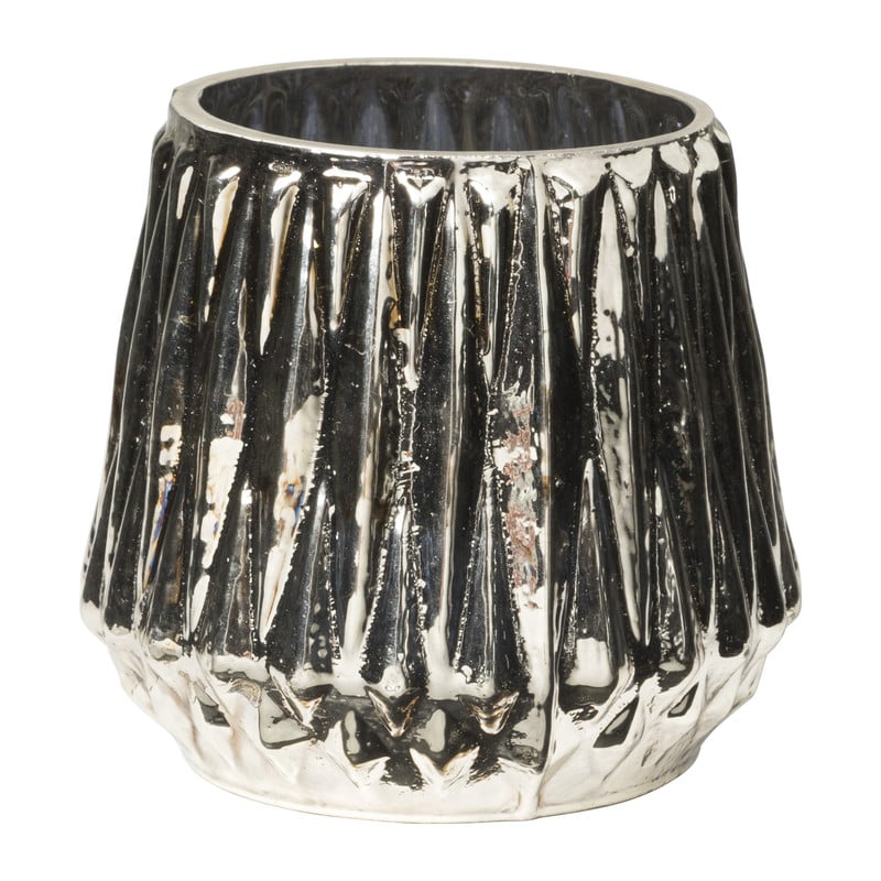 Waxinelichthouder lijnen - goud - ø7x9 cm