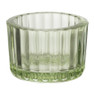 Theelichthouder ribbel - groen - ø5x3.7 cm