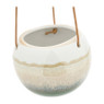 Hangpot keramisch - wit/groen - ø13x 11.2 cm  