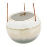 Hangpot keramisch - wit/groen - ø10.8x9.2 cm 