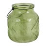 Glazen pot met relief - diverse kleuren - ⌀14x16 cm 