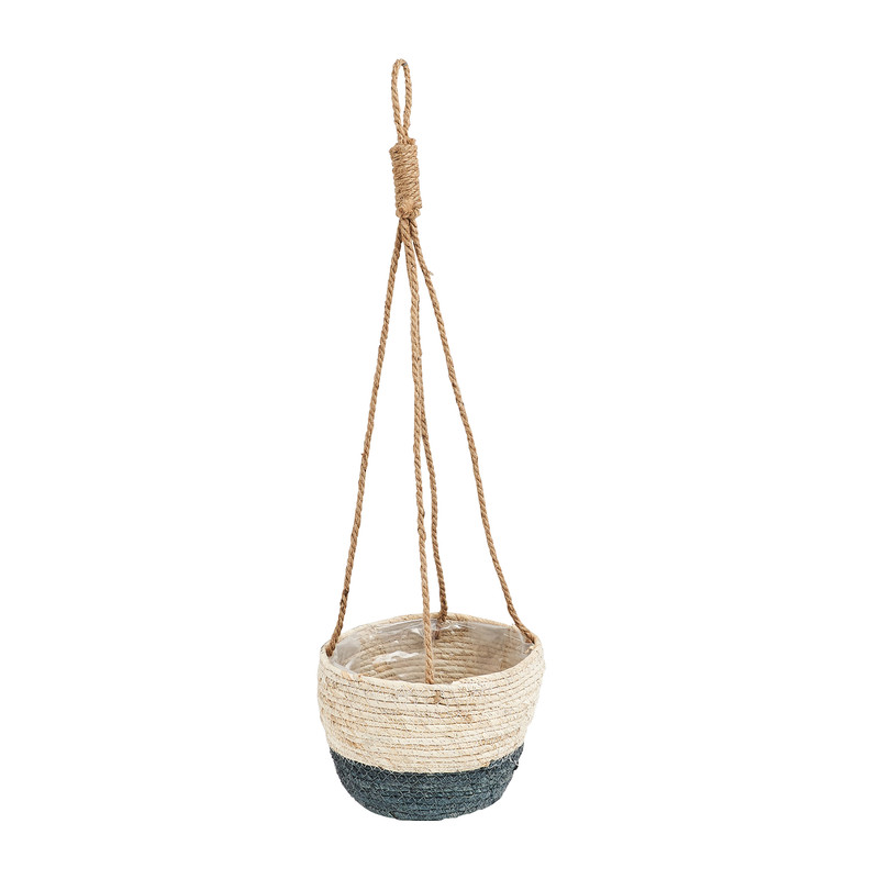 Plantenmand riet - naturel/grijs - 20 cm