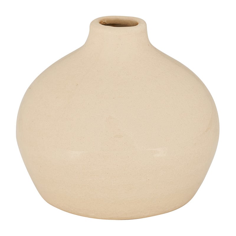 Keramische vaas - beige - Ø11.5 cm
