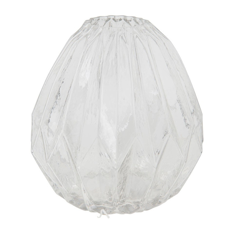 Vaas ribbbel - transparant - 17.5x17.5 cm