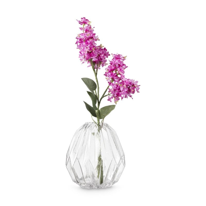 Vaas ribbbel - transparant - 17.5x17.5 cm