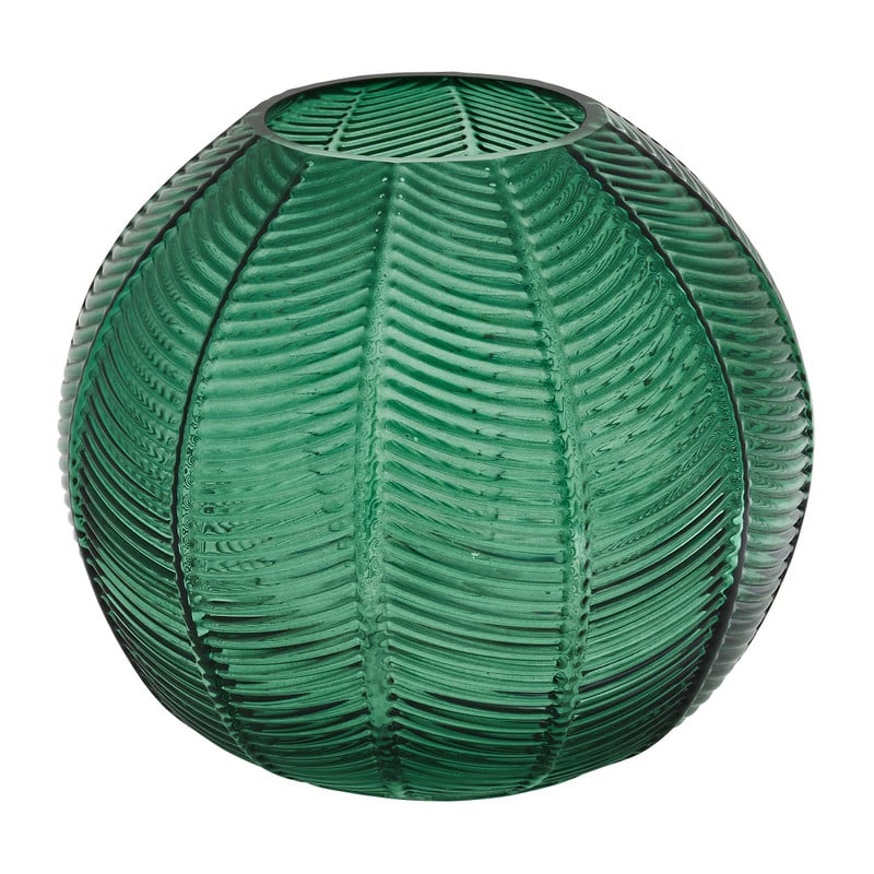 Vaas ribbel bol - groen - 17 cm 