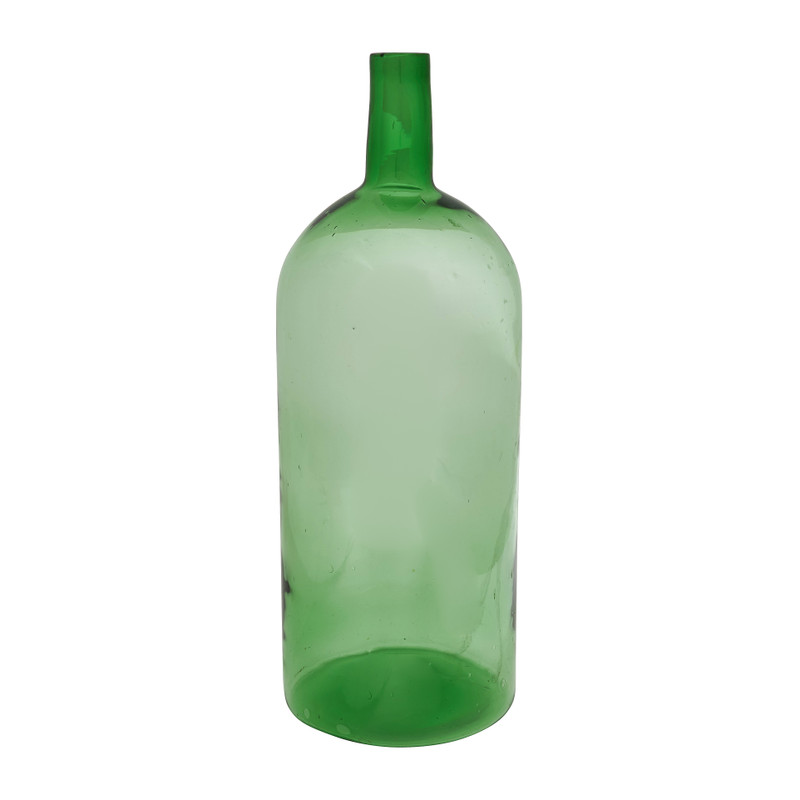 Wijnfles vaas - groen - ø19x50 cm