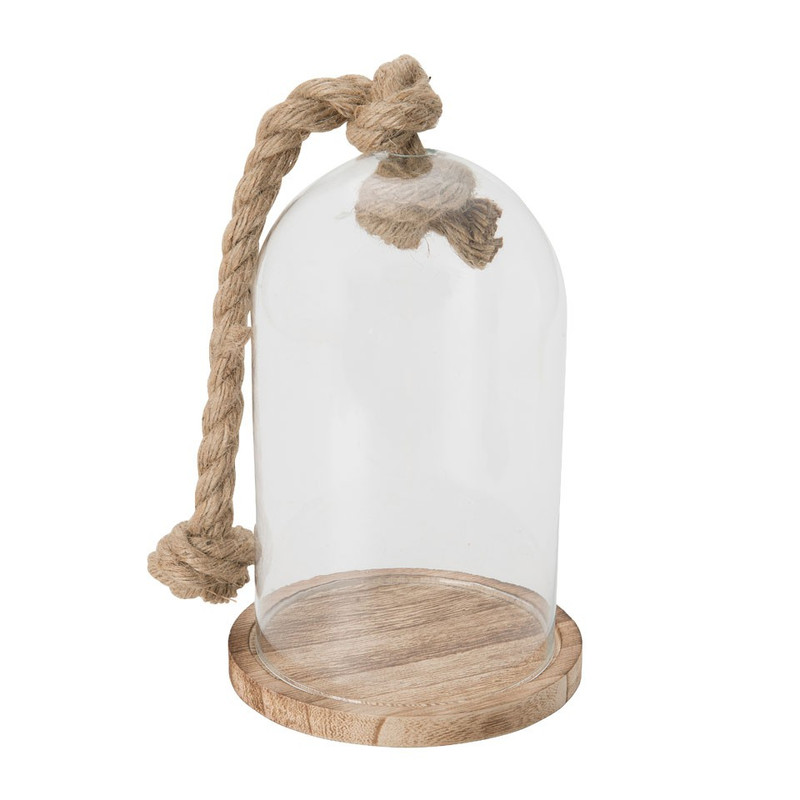 Stolp met touw en plateau - 14x25 cm