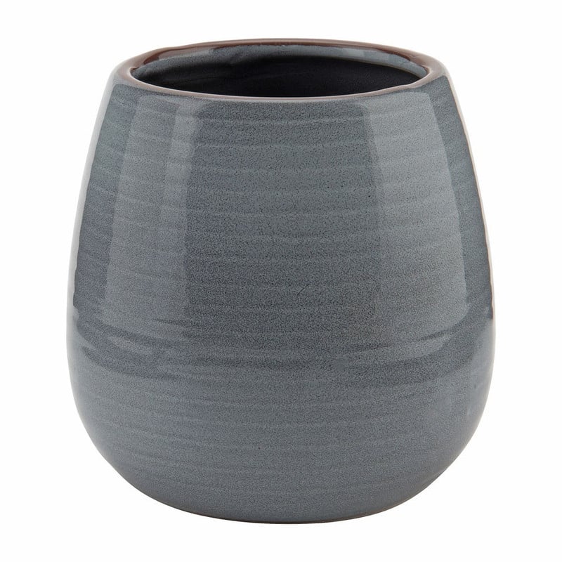Pot keramiek reliëf - 10x10 cm - groen/taupe/grijs