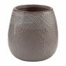 Pot keramiek reliëf - 10x10 cm - groen/taupe/grijs