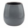 Pot keramiek reliëf - 10x10 cm - groen/taupe/grijs