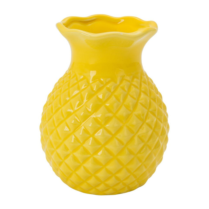 Vaas porselein - 14 cm - geel