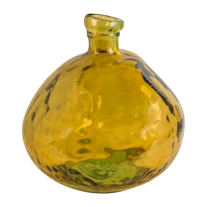Vaas bol recycle geel - 32x32x34 cm