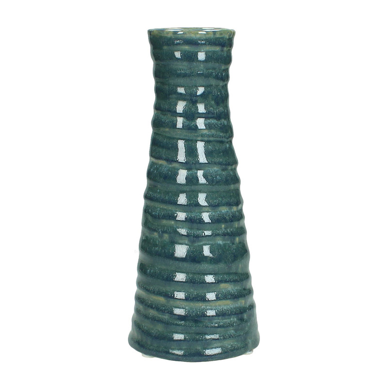 Vaas stoneware - blauw - 20 cm hoog