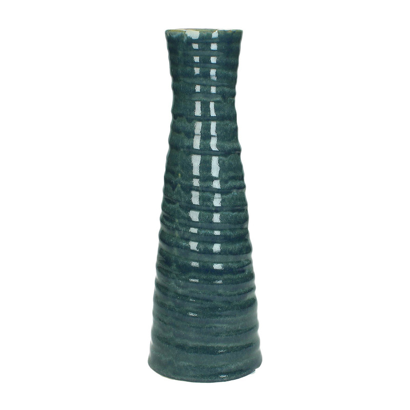 Vaas stoneware - blauw - 30 cm hoog