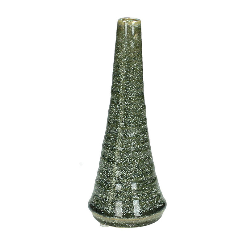 Vaas stoneware - grijs - 18 cm