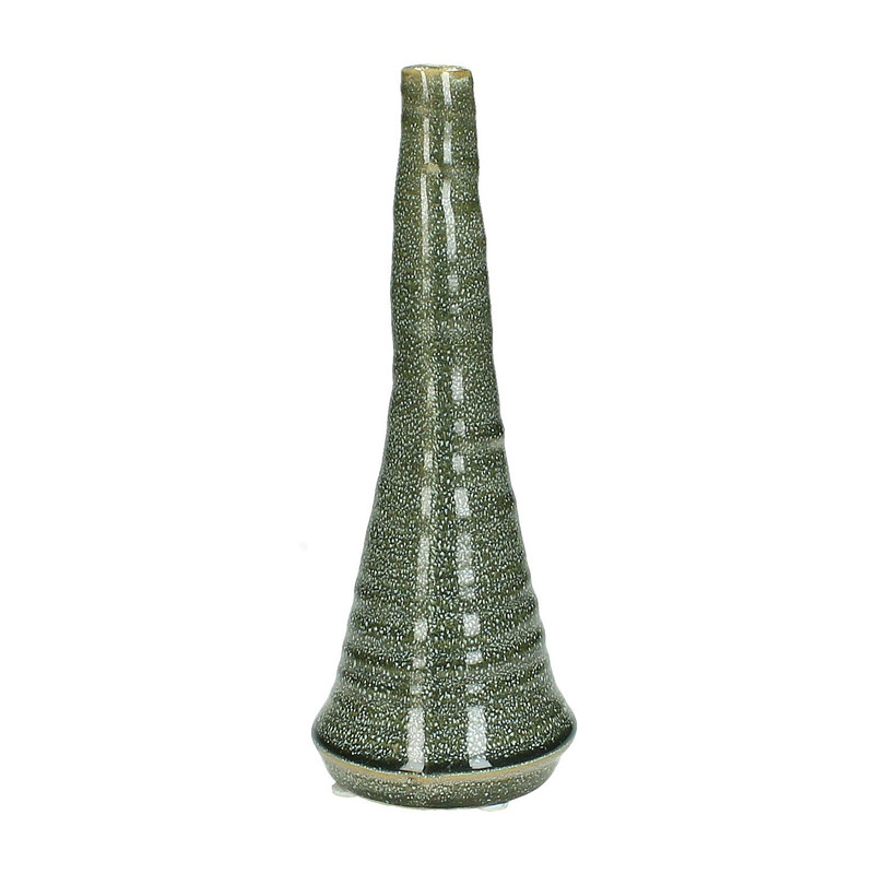Vaas stoneware - grijs - 22 cm