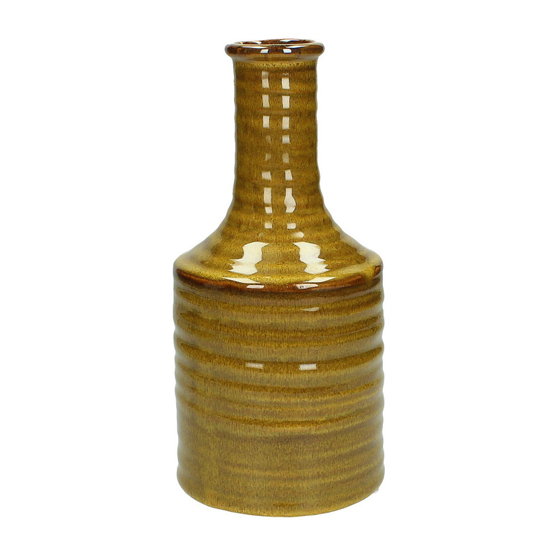 Vaas stoneware - bruin - 25,5 cm 