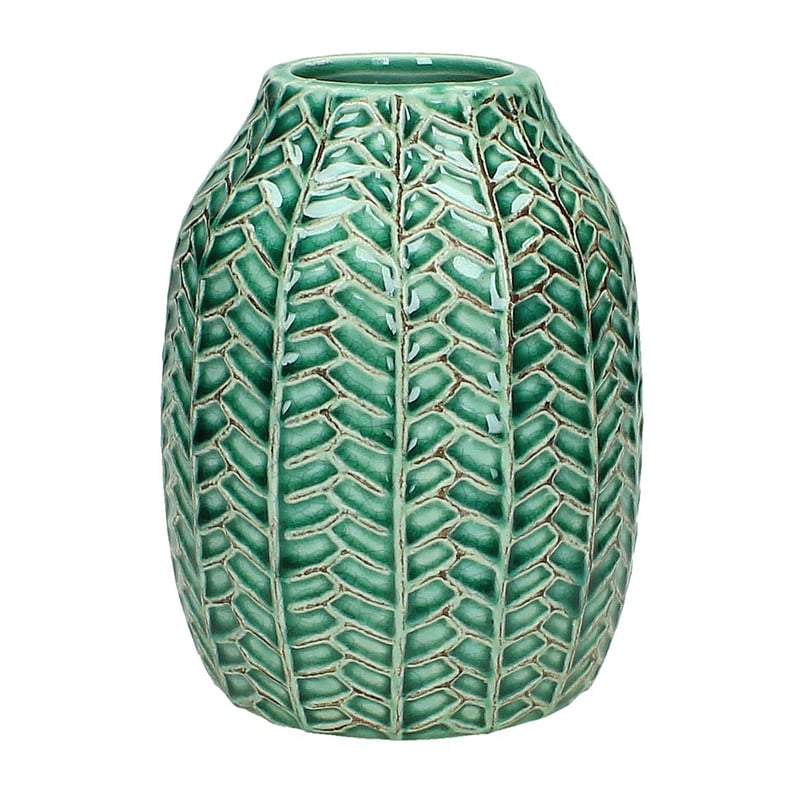 Vaas stoneware - petrol - 15 cm