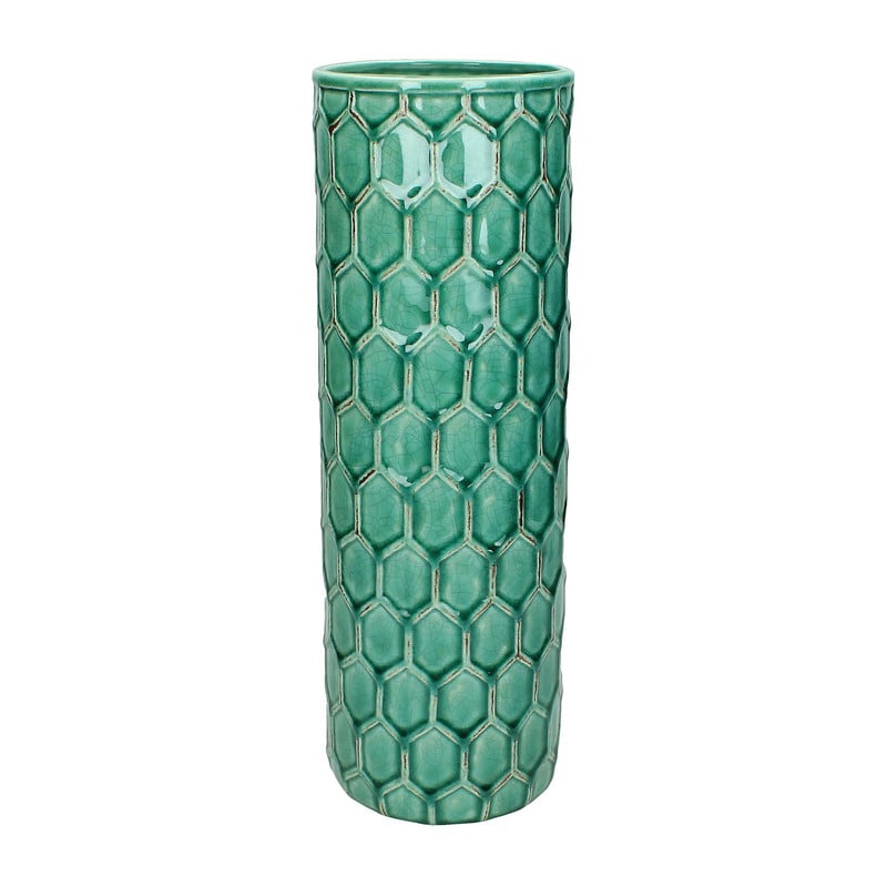 Vaas stoneware - petrol - 34 cm