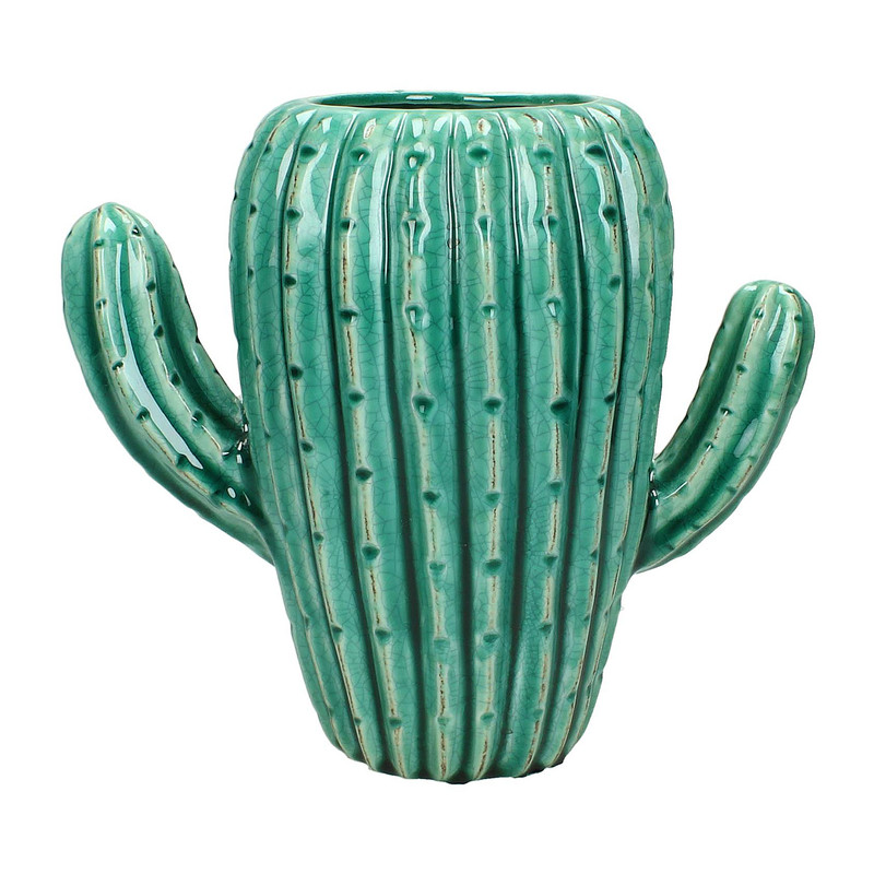 Vaas cactus - petrol - 23 cm