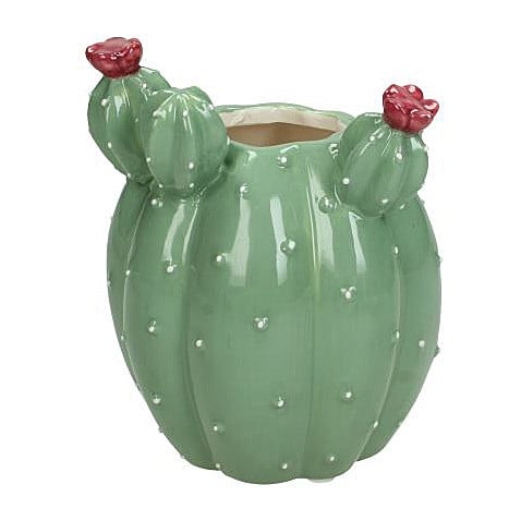 Vaas bol cactus klein - groen - 10x9.5x12 cm