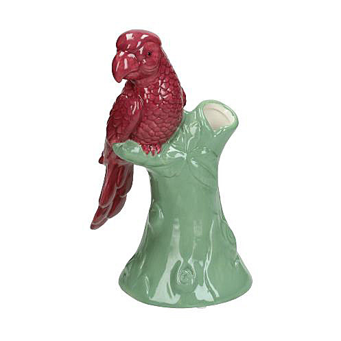 Vaas vogel papegaai - groen - 13.5x10.5x20.8 cm