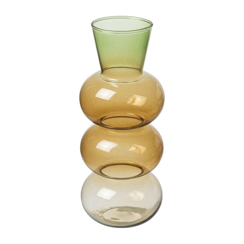 Vaas 3-tone hoog - bruin/groen - ø8x19.5 cm 