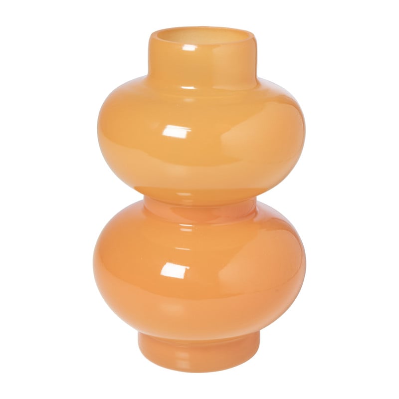 Vaas 2 bollen klein - oranje - ø13.5x20 cm
