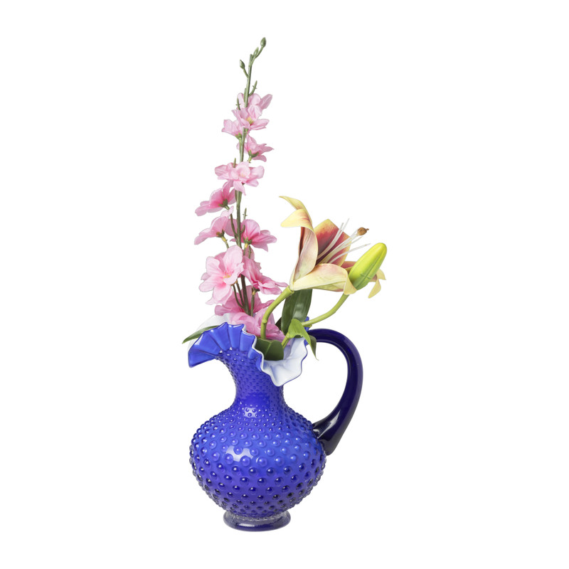 Vaas kruik - blauw - 15x13x20 cm