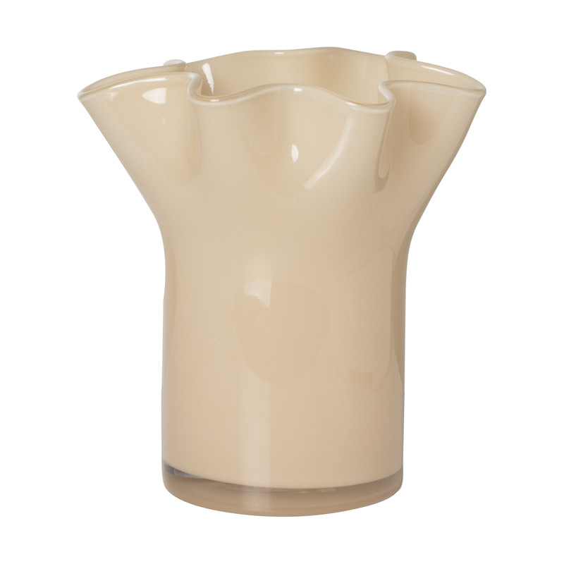 Vaas golf - beige - 22.5x20x19 cm