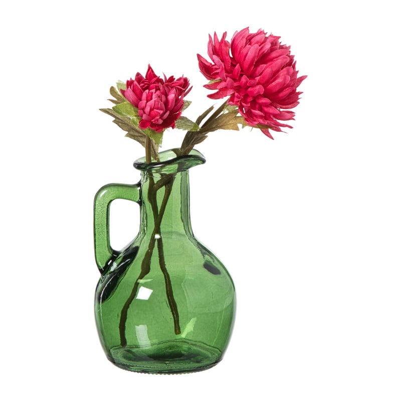Vaasje fles - groen - ø7.5x11 cm