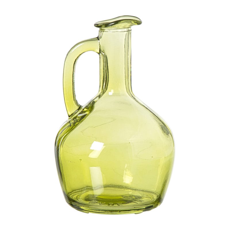 Vaasje fles hoog - groen - ø9.5x15 cm