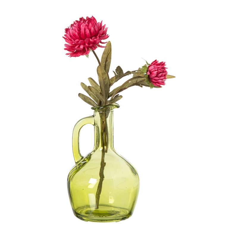 Vaasje fles hoog - groen - ø9.5x15 cm