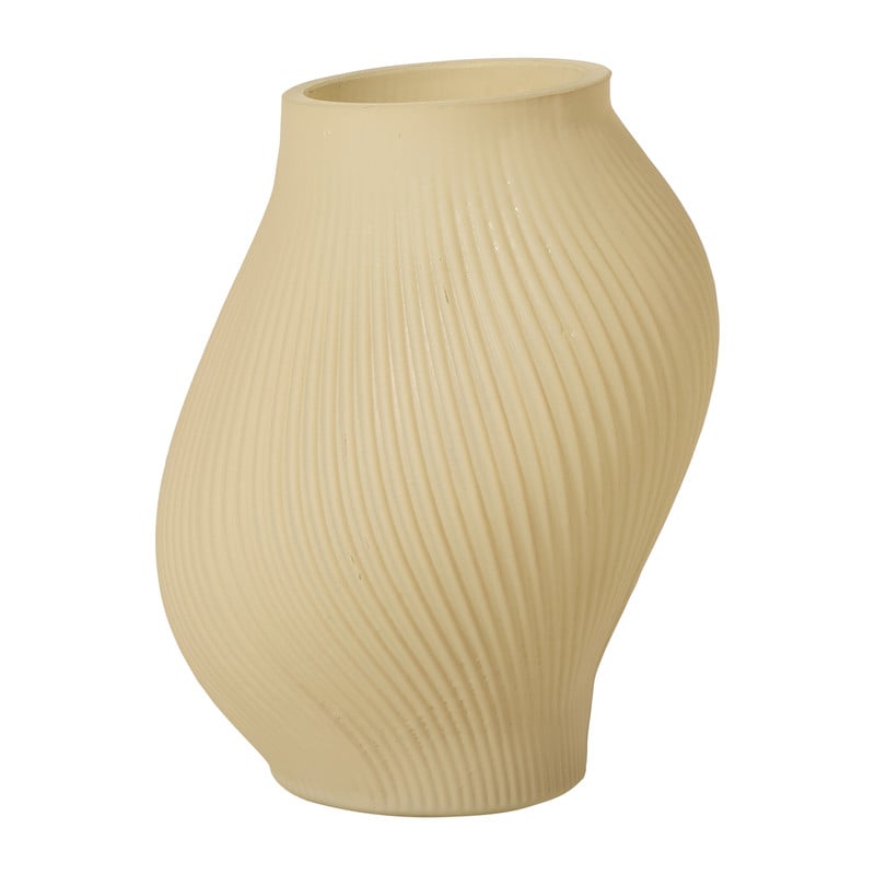 Vaas ribbel klein - beige - ø12x15 cm