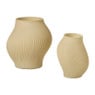 Vaas ribbel groot - beige - ø18x19 cm
