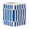 Vaas ruit - blauw/wit - 12.5x10x10 cm