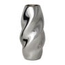 Vaas wave rond - zilverkleurig - ø10x21 cm