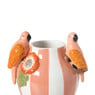 Vaas streep papegaai - roze - 17x14x18.2 cm