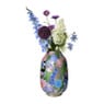 Vaas bloemen - zilverkleurig - ø19x31 cm