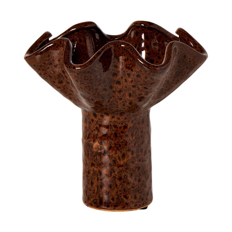 Vaas golf gevlekt - bruin - ø20x20 cm