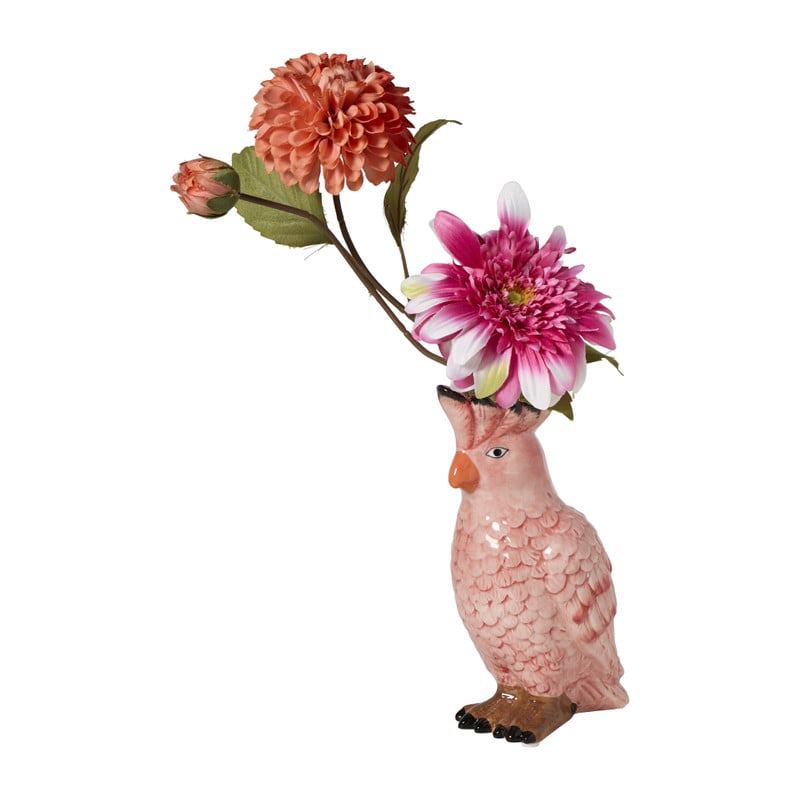 Vaas papegaai - roze - 22x14.6x10.5 cm