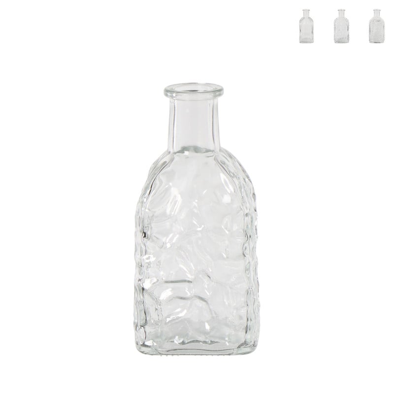 Vaasje mini - transparant - 6.5x6.5x13.5 cm - diverse varianten