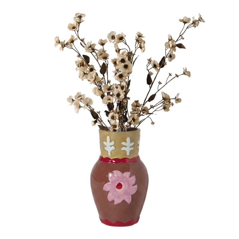 Vaas bloem - multikleur - ø13.4x21 cm