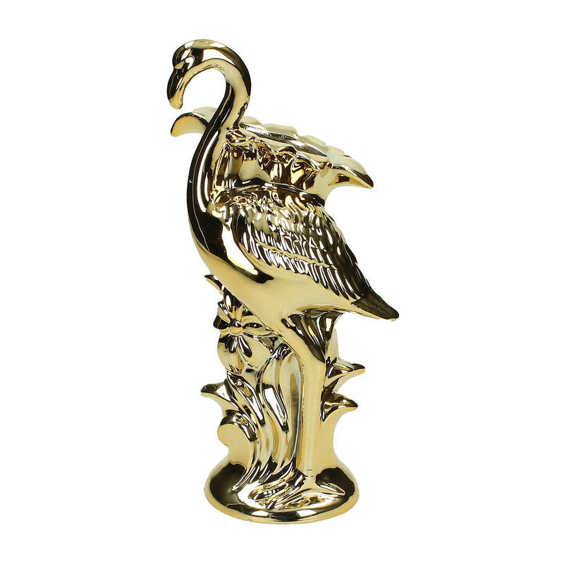Decoratie flamingo - goud - 25 cm 