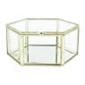 Opbergdoosje hexagoon - goud - 12.5x12.5x5.5 cm