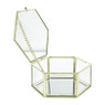 Opbergdoosje hexagoon - goud - 12.5x12.5x5.5 cm