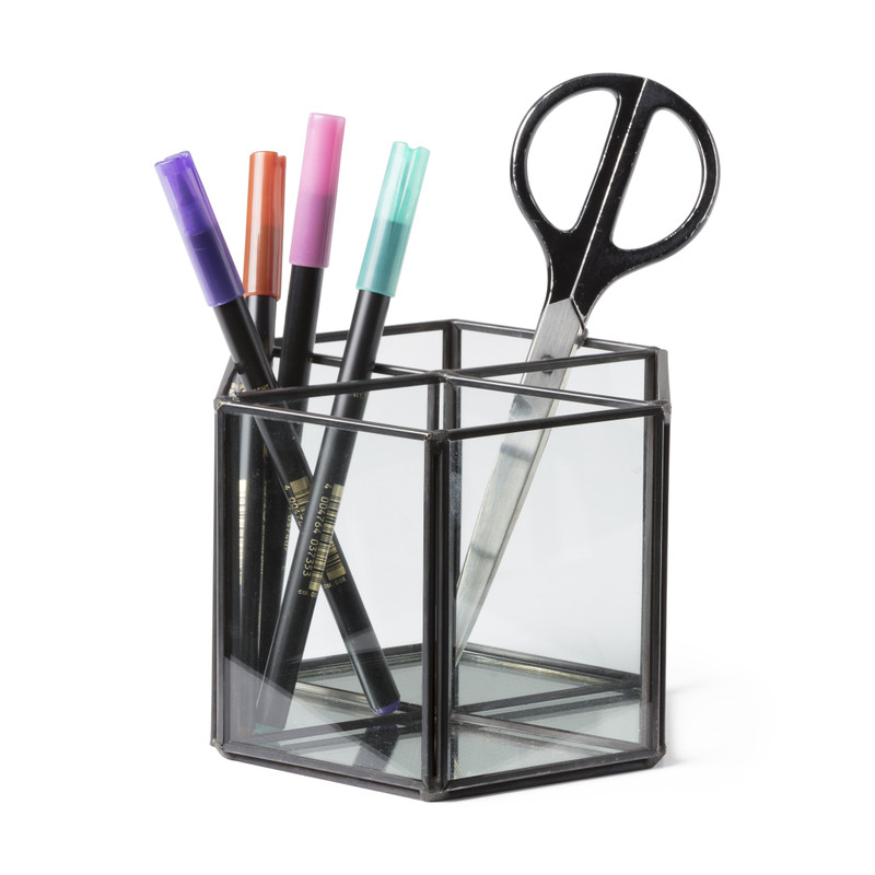Opbergbakje glas - zeshoek - ⌀16x10 cm 