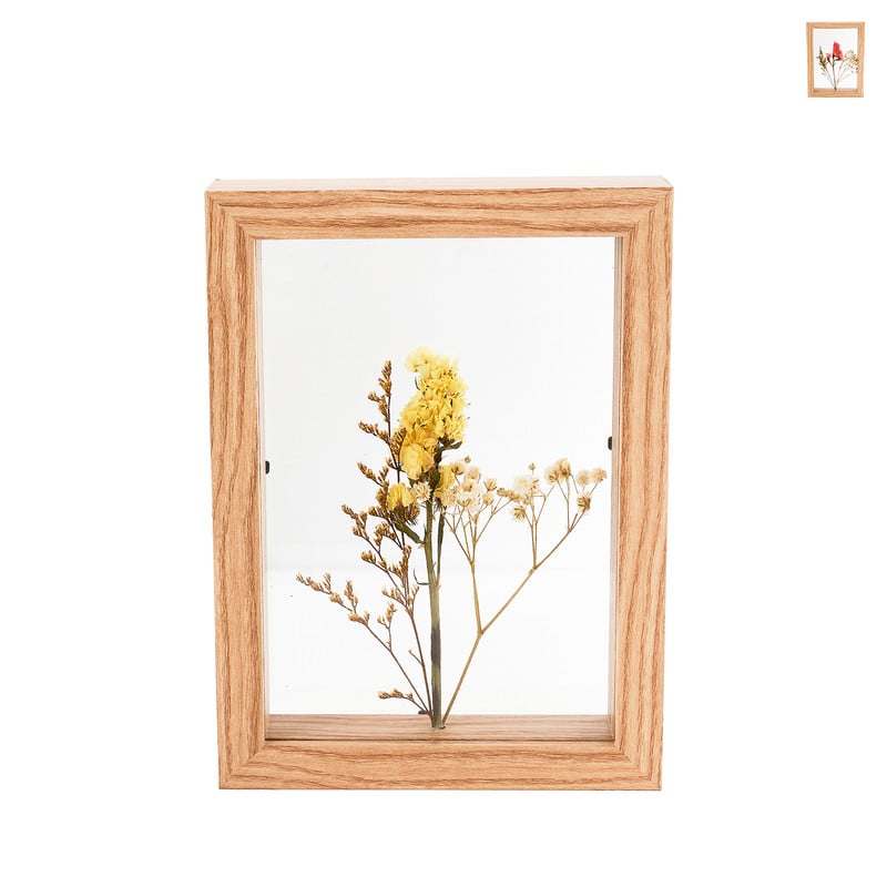 Wanddecoratie met bloemen - diverse varianten - 14,5x4x19,6 cm